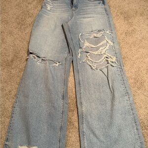 American Eagle Outfitters Light Blue Straight Leg Jeans